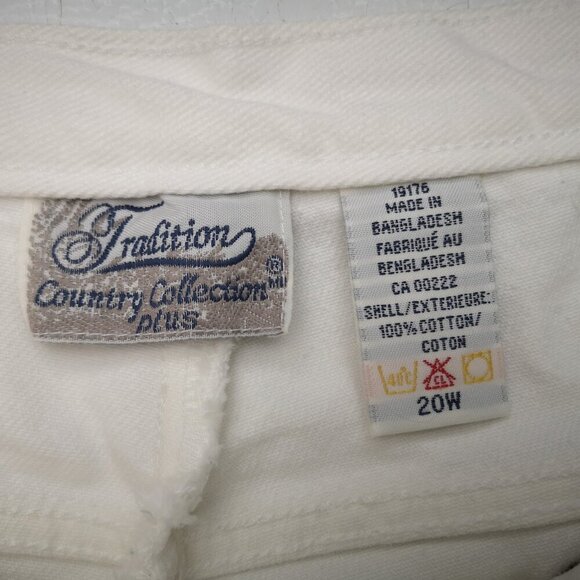 Tradition Country Collection Plus Ladies Size 20W White Denim Shorts - Picture 3 of 7